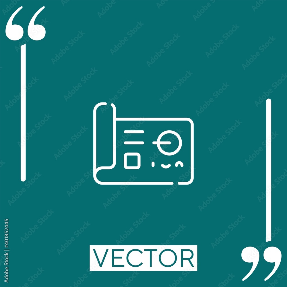 Poster blueprint vector icon linear icon. editable stroked line