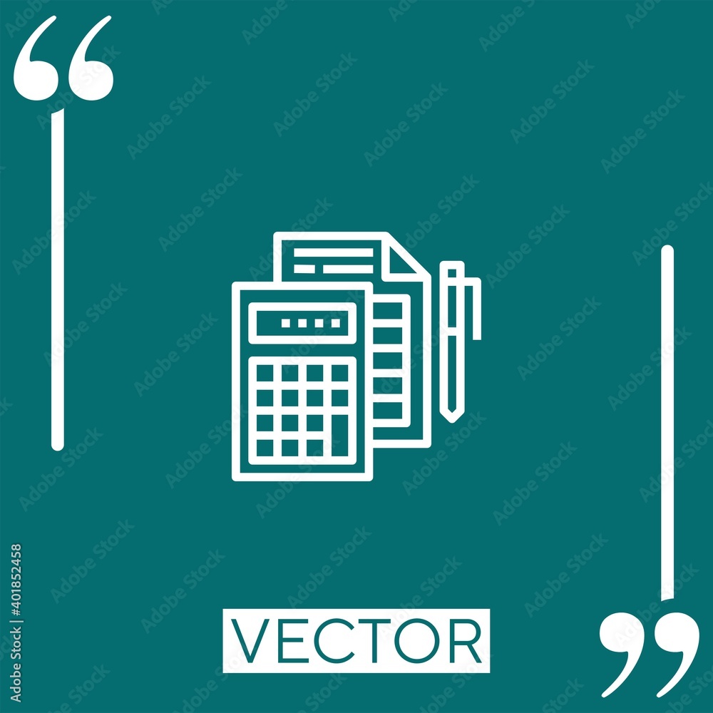 Aufkleber calculator vector icon linear icon. editable stroked line