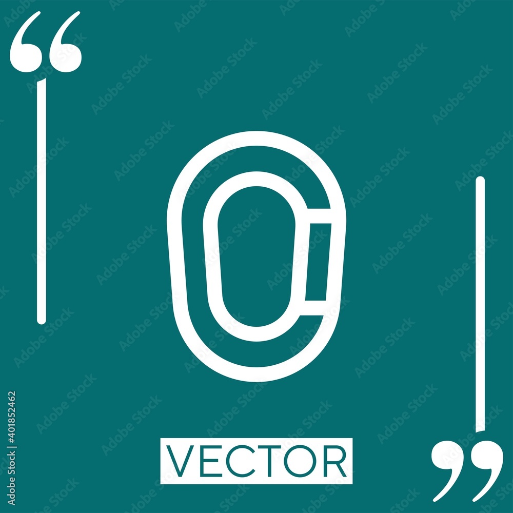 Poster carabiner vector icon linear icon. editable stroked line