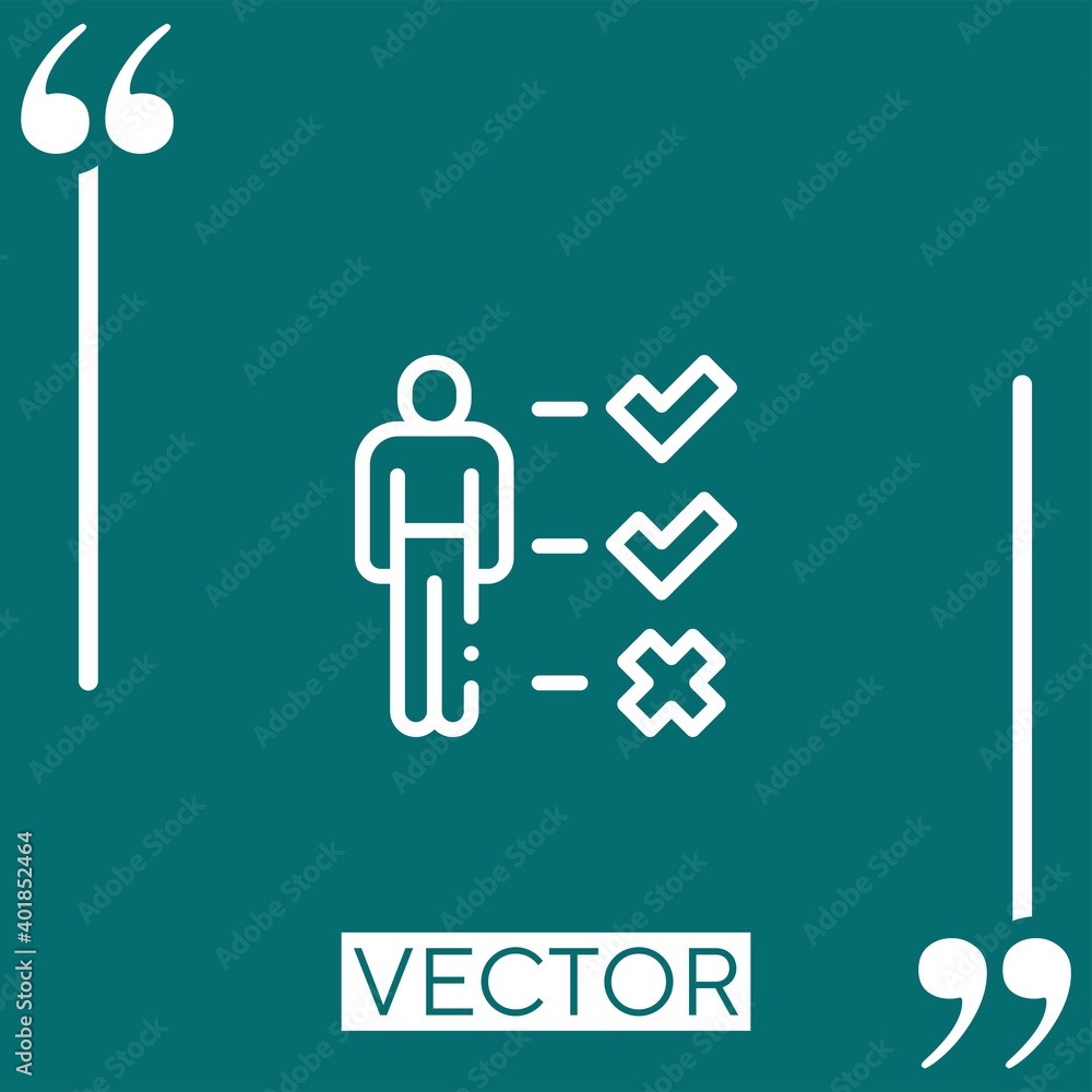 Poster check list vector icon linear icon. editable stroked line