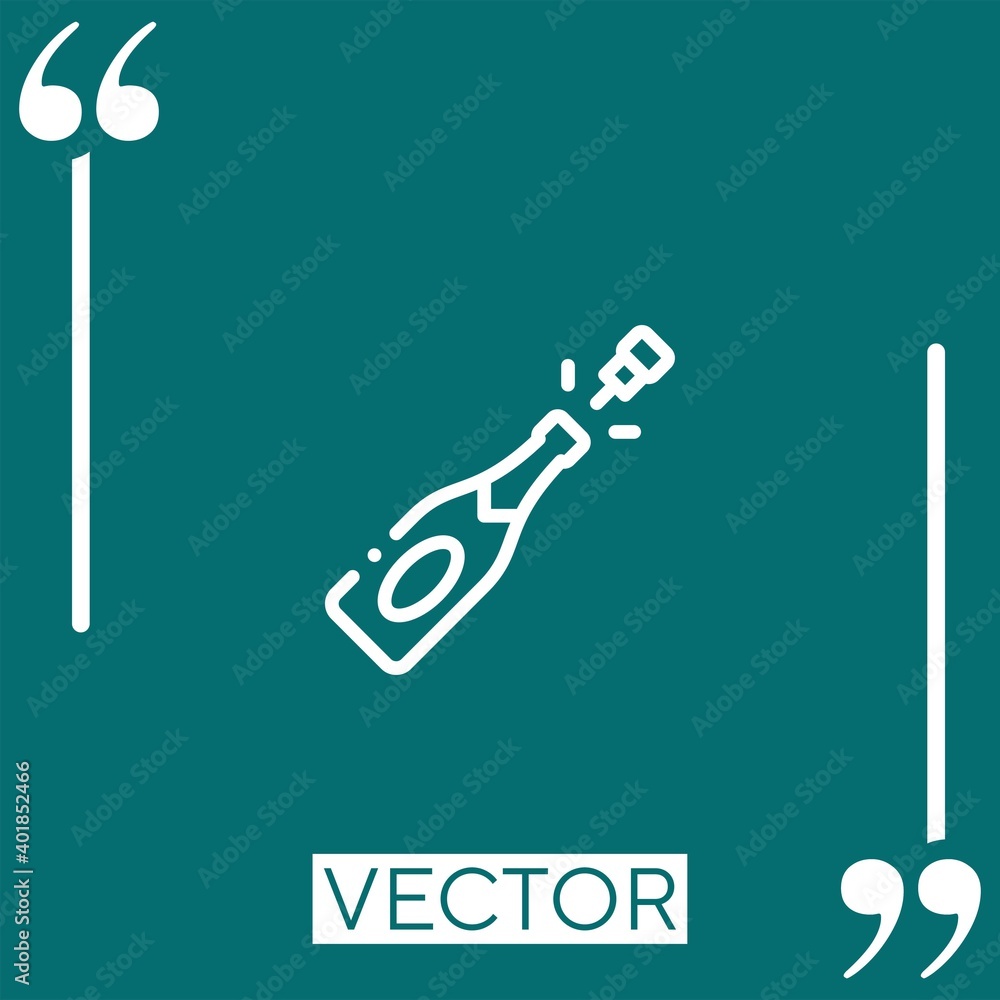 Poster champagne vector icon linear icon. editable stroked line