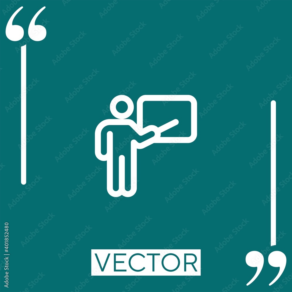 Poster class vector icon linear icon. editable stroked line