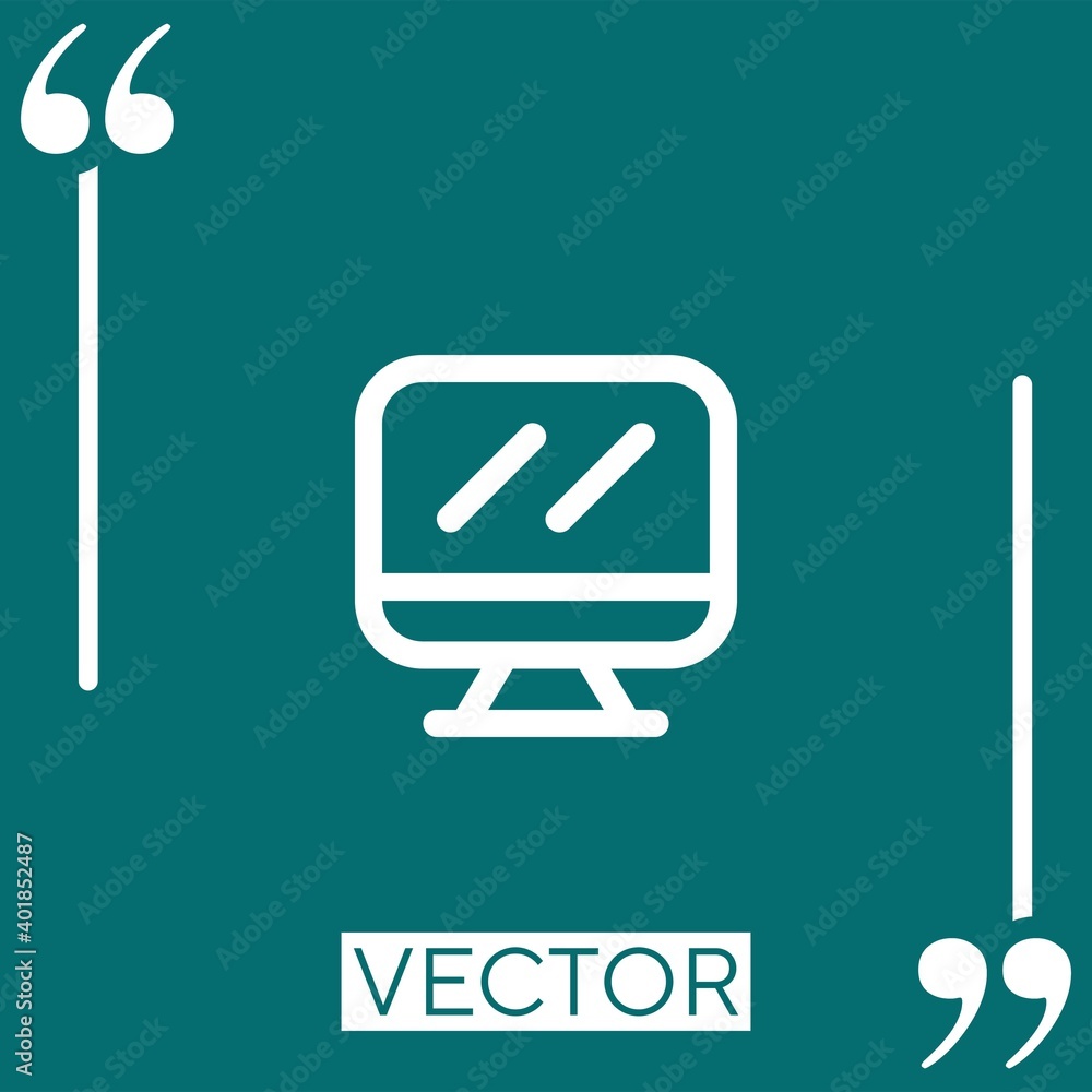 Poster computer vector icon linear icon. editable stroked line