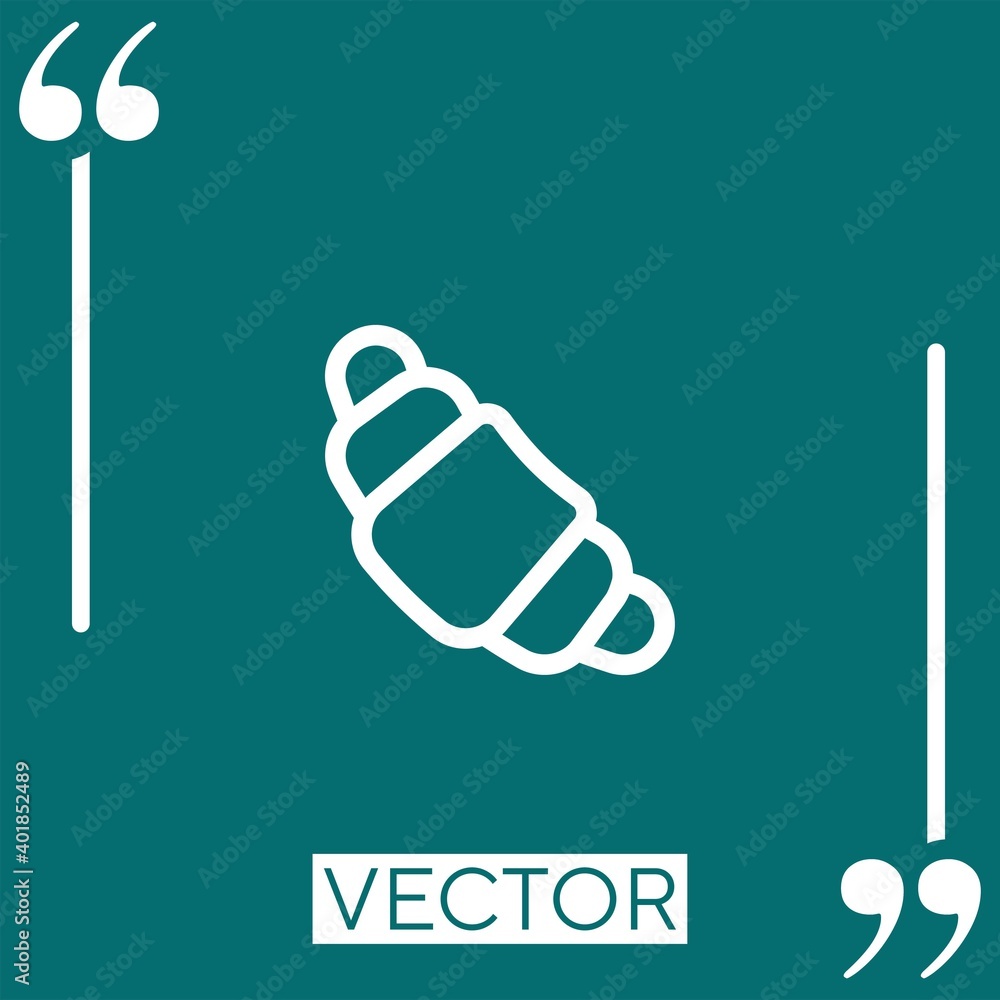 Poster croissant vector icon linear icon. editable stroked line