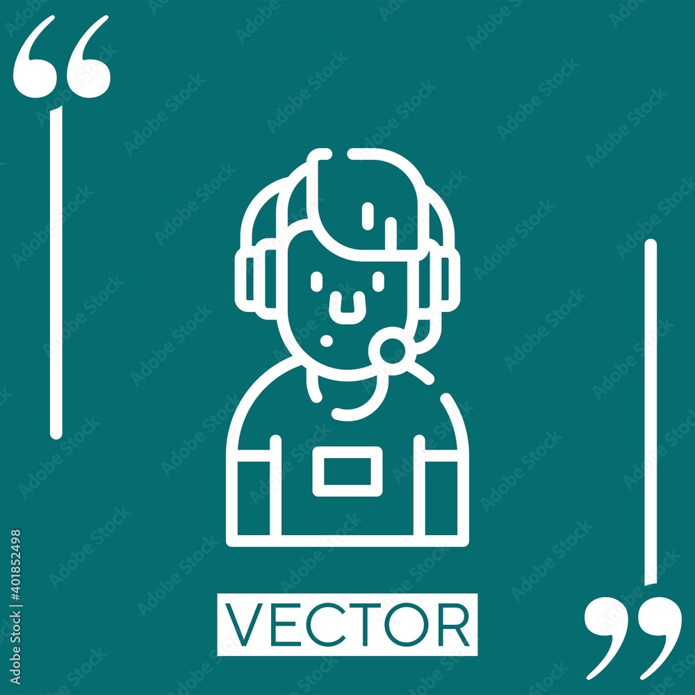 Poster customer service vector icon linear icon. editable stroked line