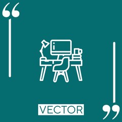 workspace vector icon Linear icon. Editable stroked line