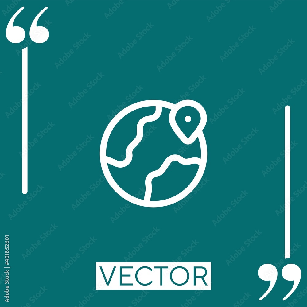 Poster location vector icon linear icon. editable stroked line