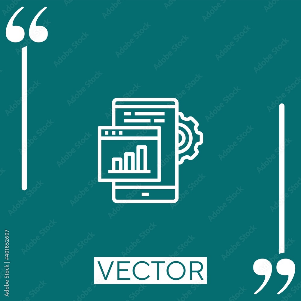 Poster mobile vector icon linear icon. editable stroked line