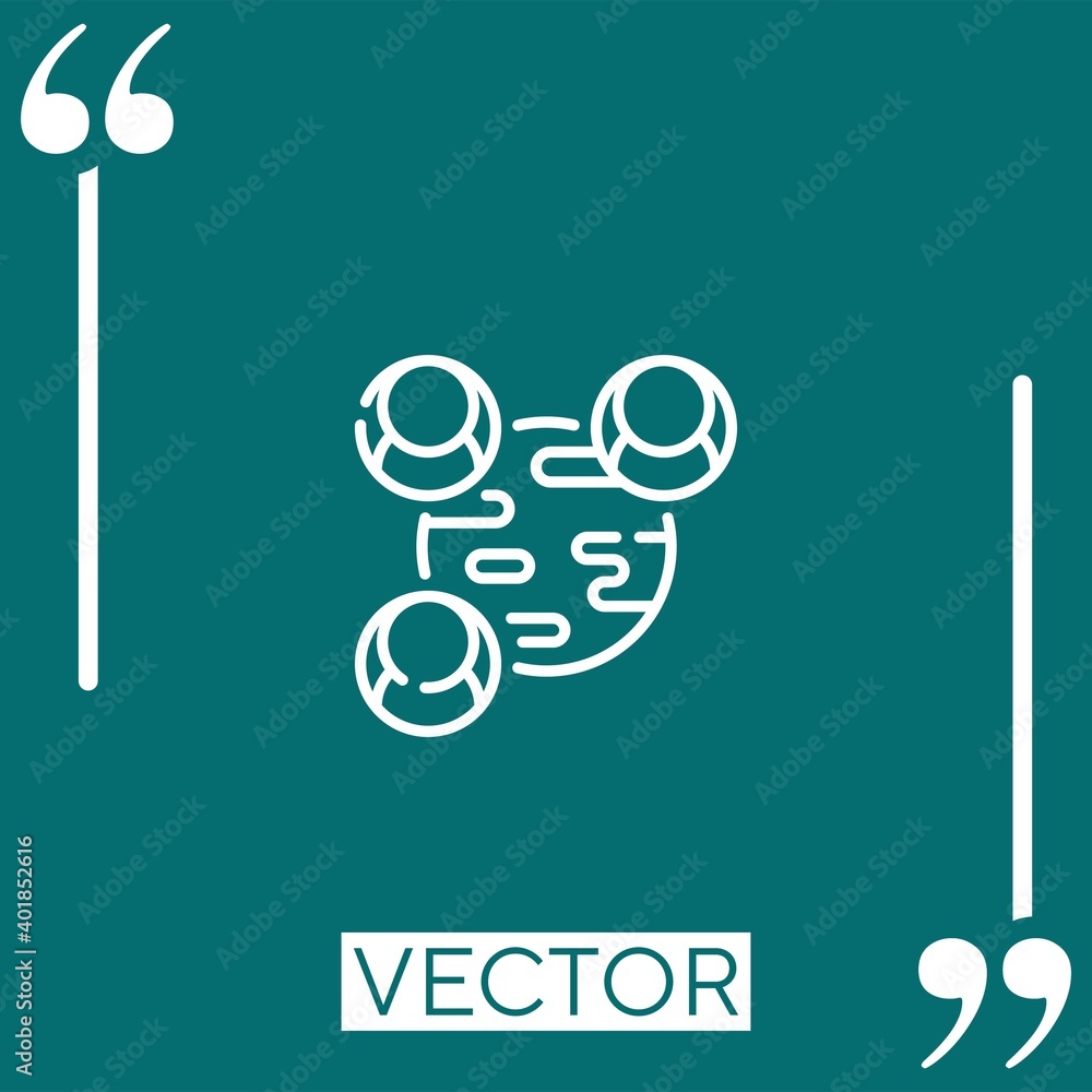 Poster network vector icon linear icon. editable stroked line