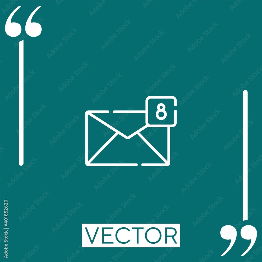 Poster new message vector icon linear icon. editable stroked line