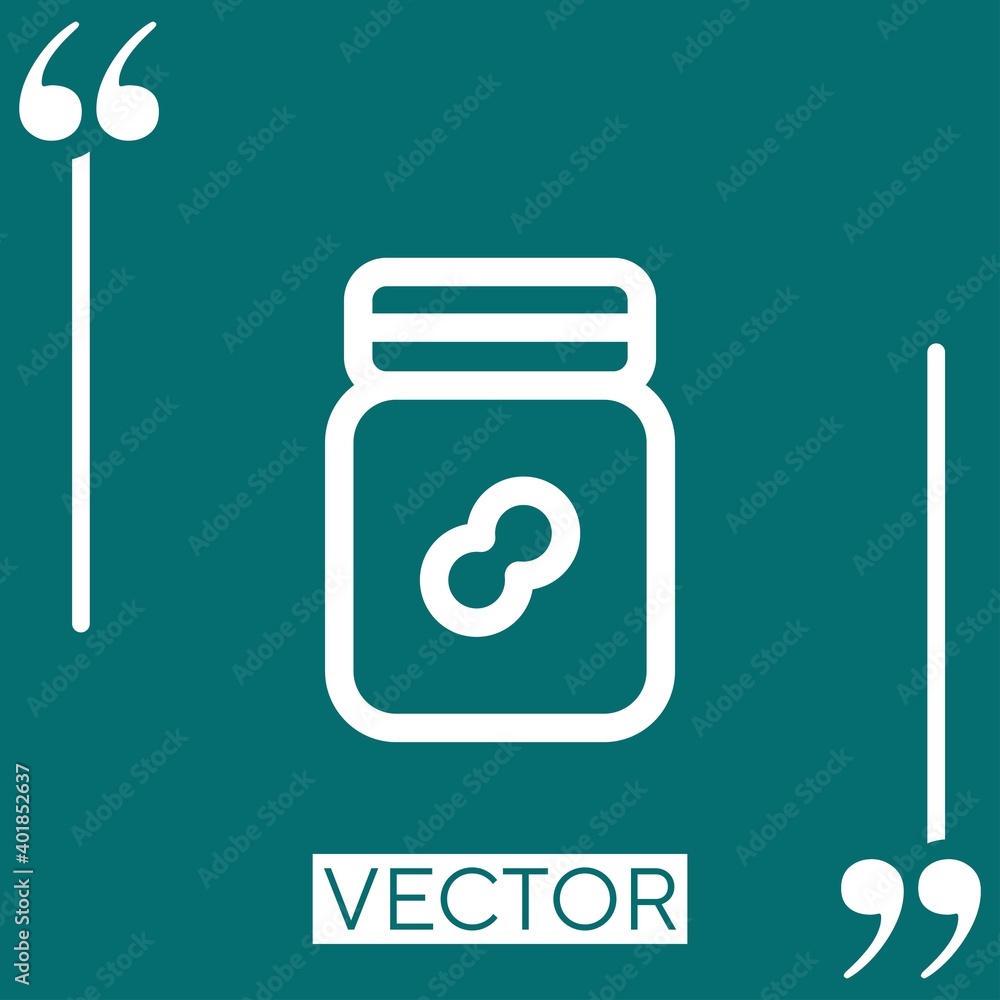 Poster peanut butter vector icon linear icon. editable stroked line