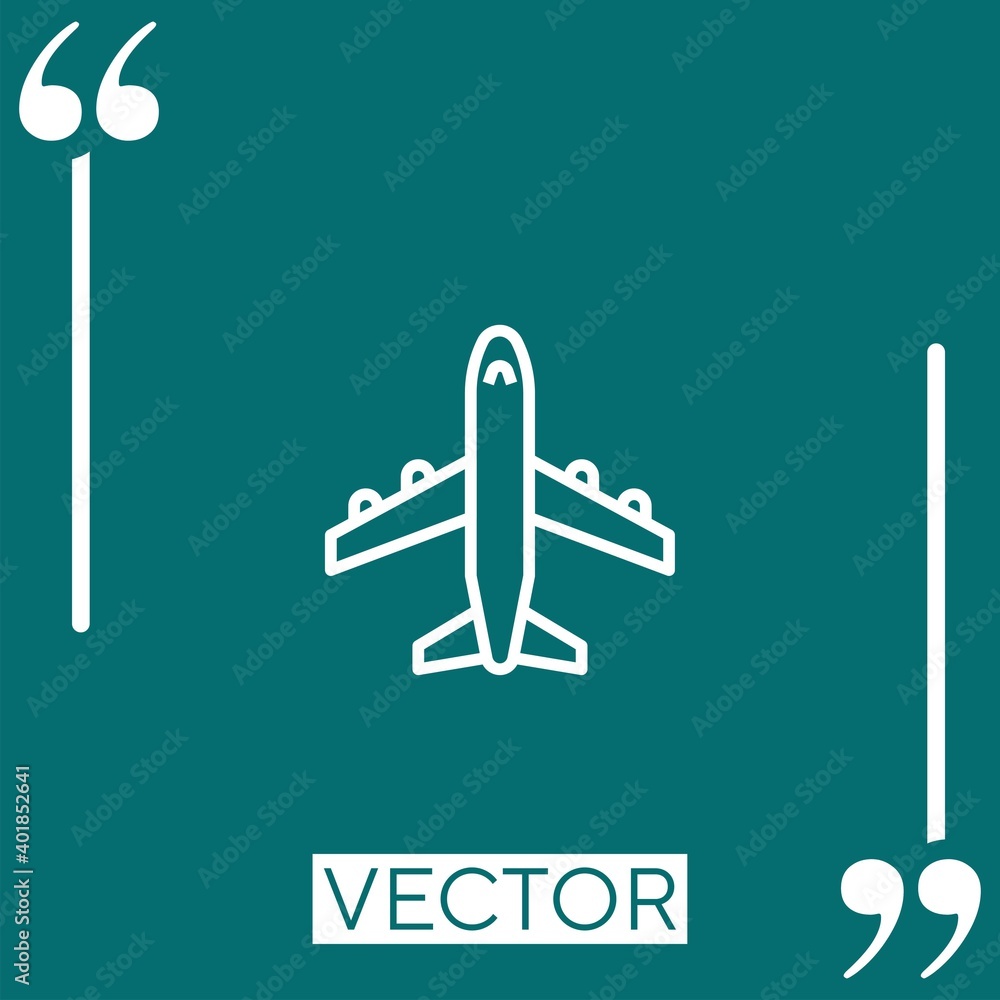 Poster plane vector icon linear icon. editable stroked line