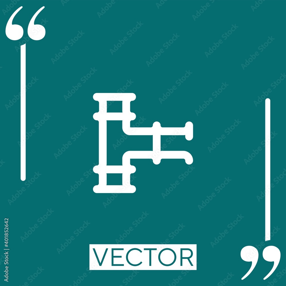 Poster pipeline linear icon. editable stroke line