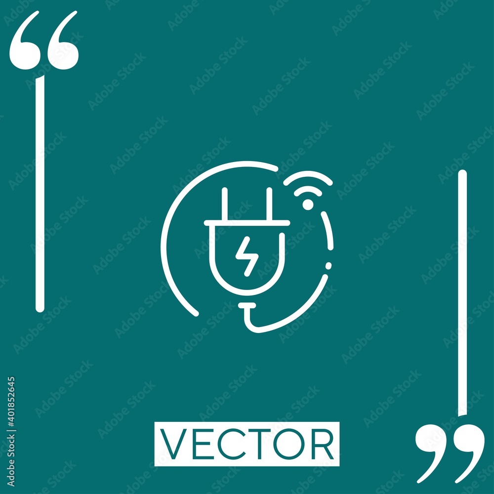 Poster plug vector icon linear icon. editable stroked line