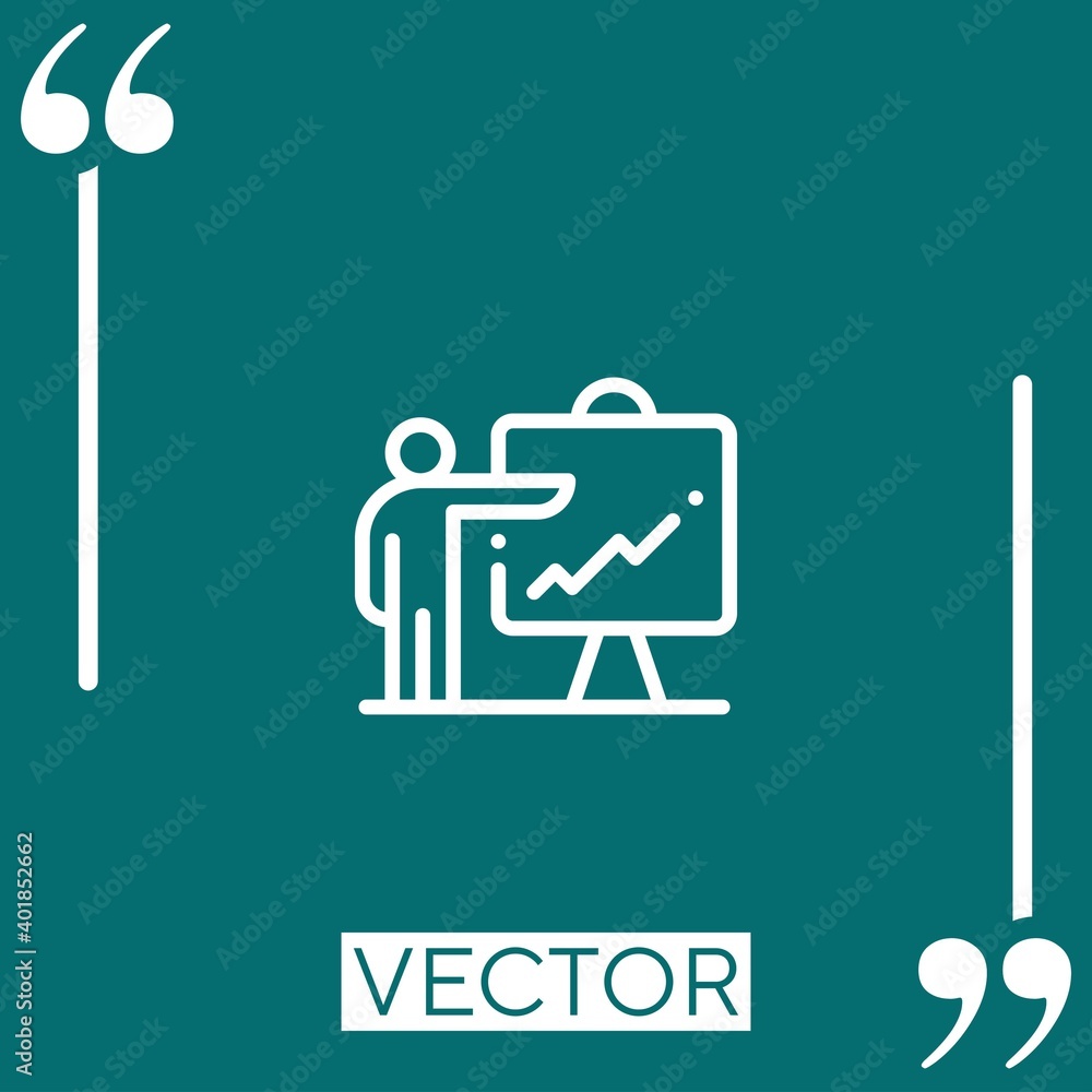 Poster presentation vector icon linear icon. editable stroked line