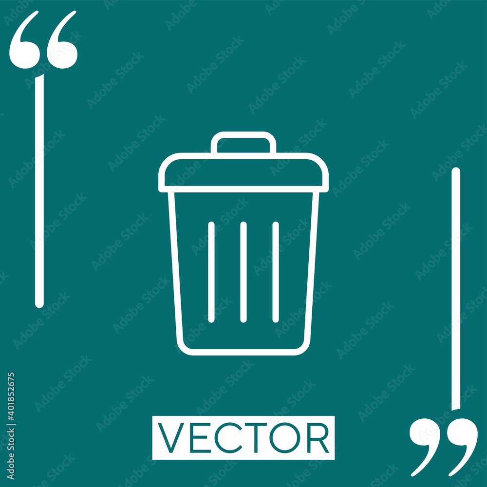Poster recycle bin vector icon linear icon. editable stroked line