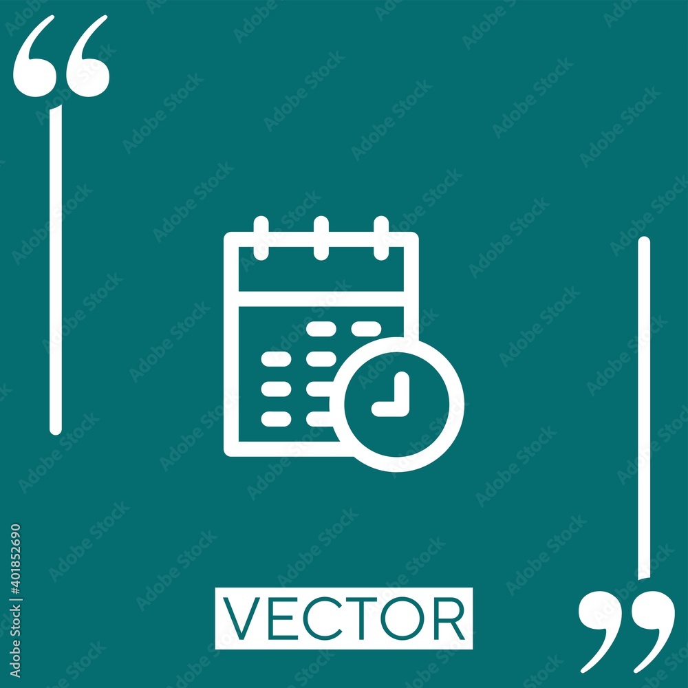 Poster schedule vector icon linear icon. editable stroked line