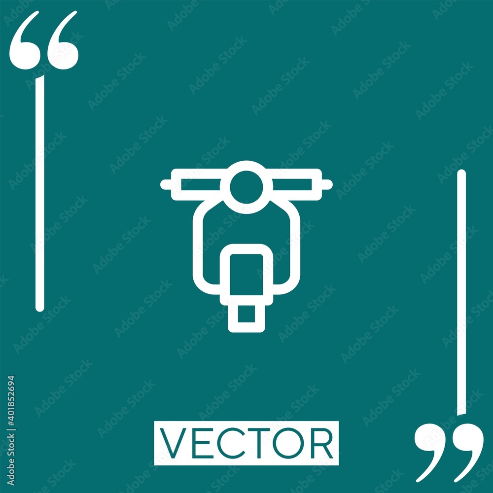 Poster scooter vector icon linear icon. editable stroked line