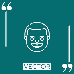 man   vector icon Linear icon. Editable stroked line