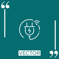 plug vector icon Linear icon. Editable stroked line