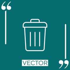 recycle bin vector icon Linear icon. Editable stroked line