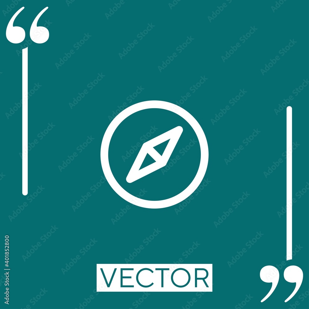 Poster compass vector icon linear icon. editable stroked line
