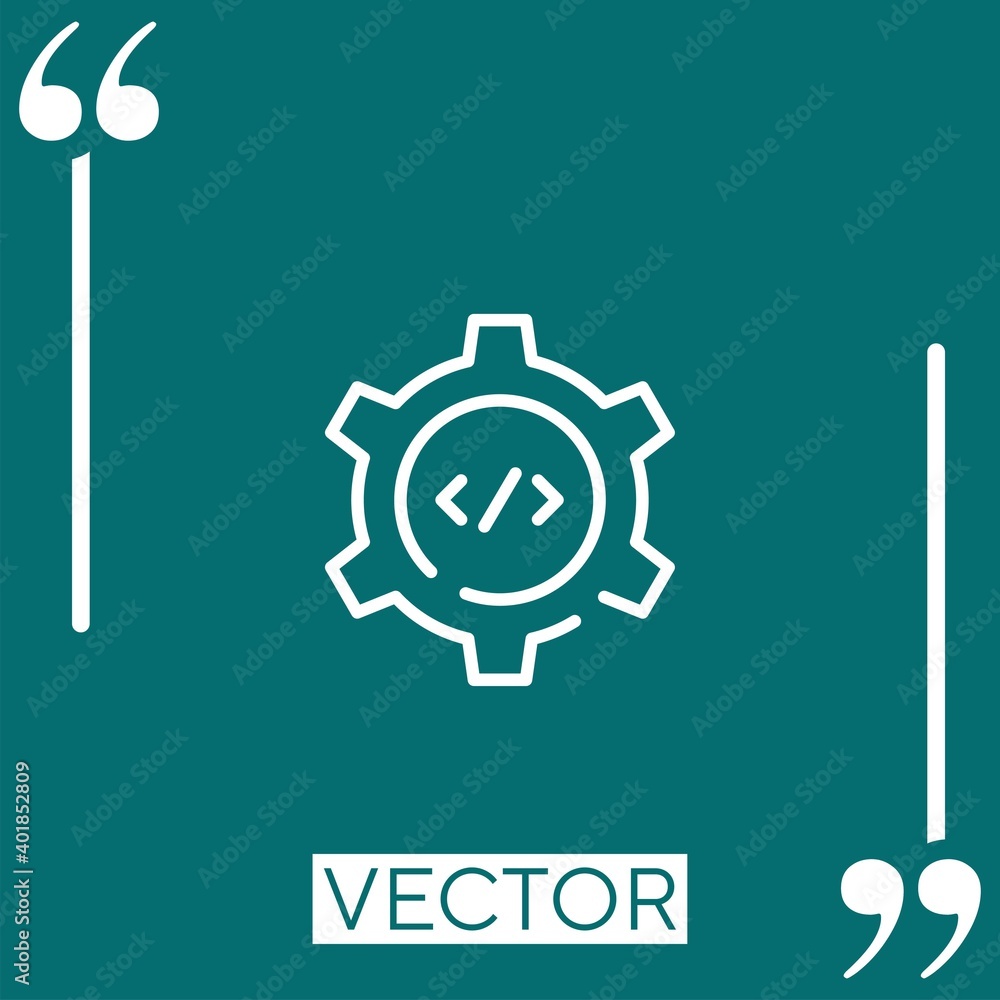Poster coding vector icon linear icon. editable stroked line