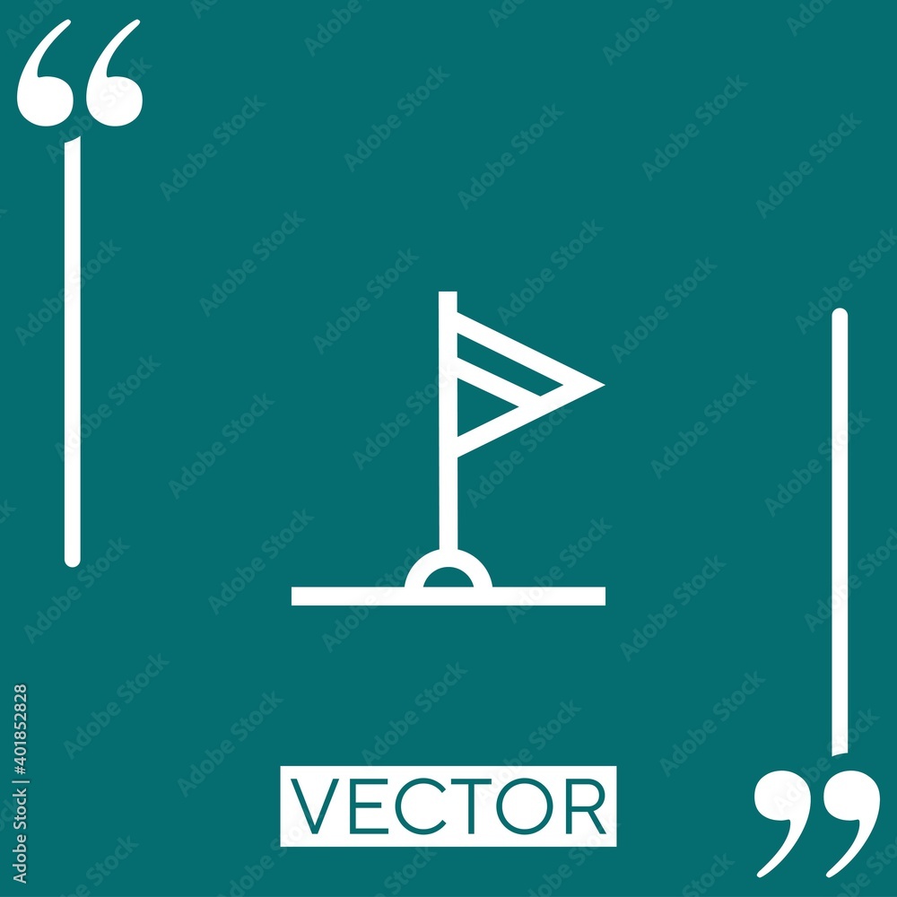 Poster flag vector icon linear icon. editable stroked line