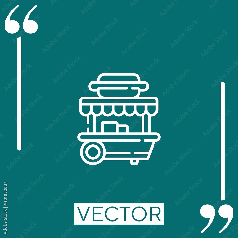 Poster food cart vector icon linear icon. editable stroked line