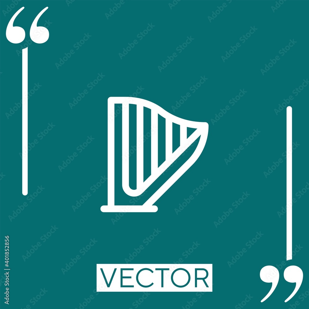 Poster harp vector icon linear icon. editable stroked line