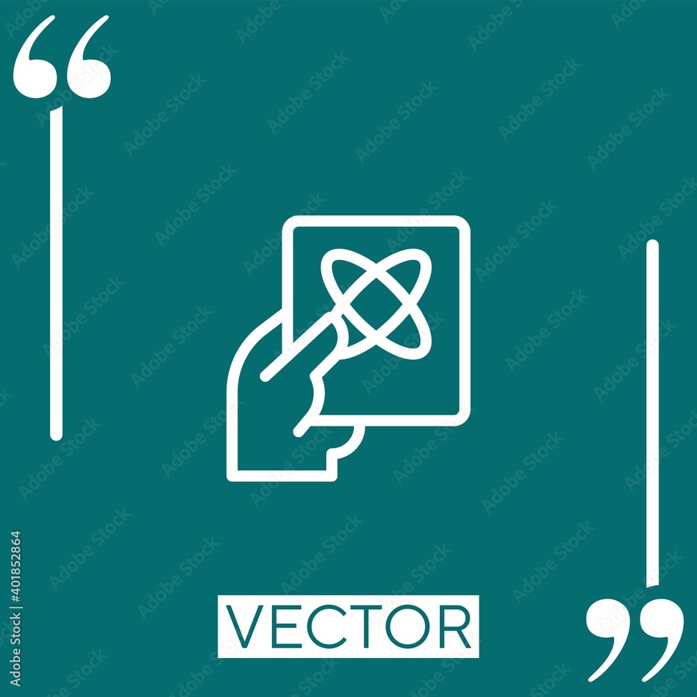 Poster holding vector icon linear icon. editable stroked line