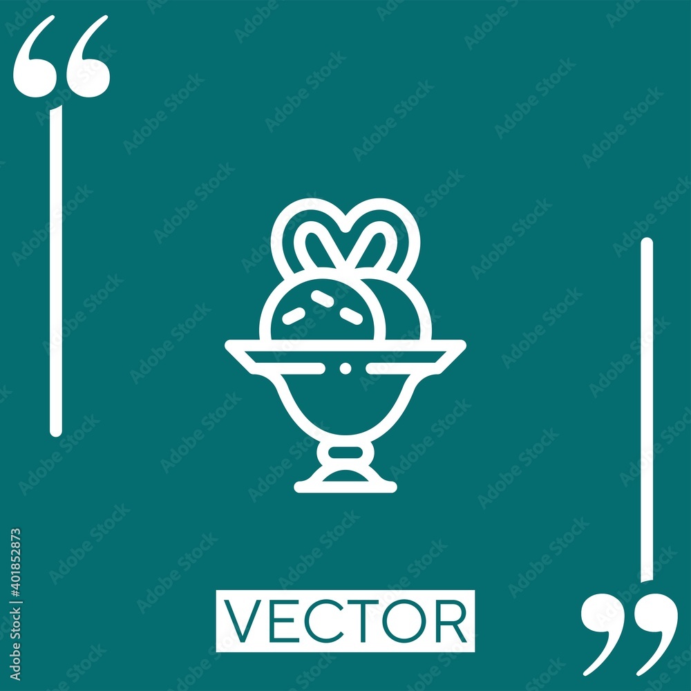 Poster ice cream vector icon linear icon. editable stroked line