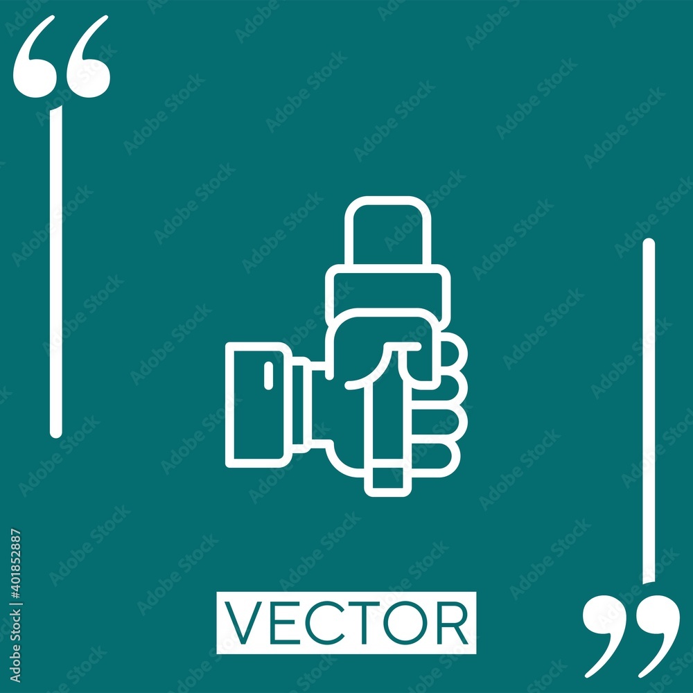 Poster interview vector icon linear icon. editable stroked line