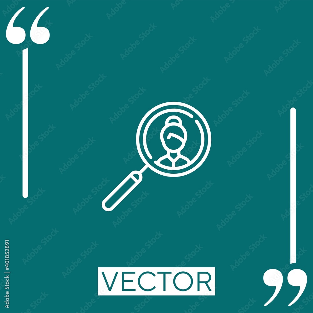 Poster job search vector icon linear icon. editable stroked line