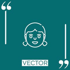 girl vector icon Linear icon. Editable stroked line
