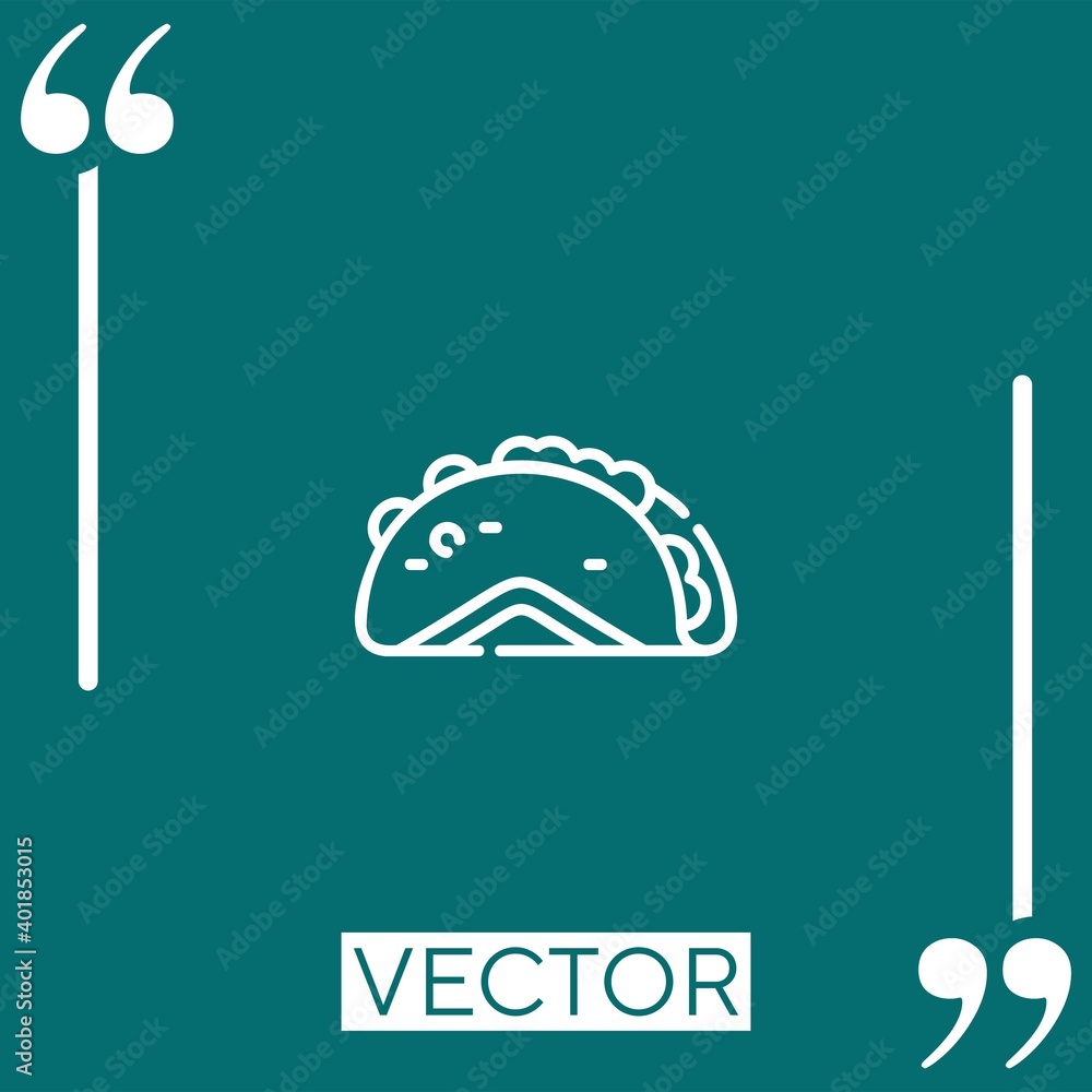 Poster taco vector icon linear icon. editable stroked line