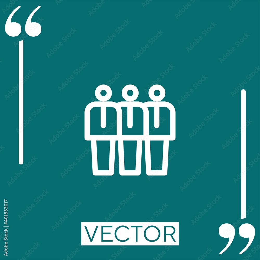 Poster team vector icon linear icon. editable stroked line