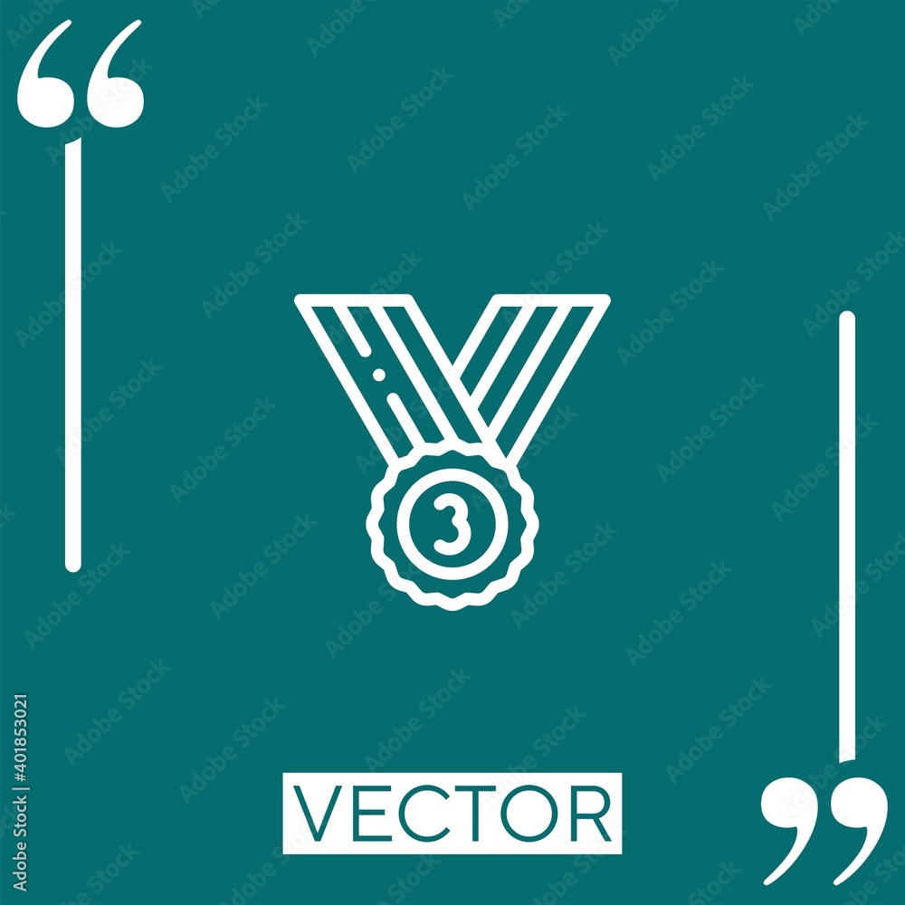 Poster third prize vector icon linear icon. editable stroked line