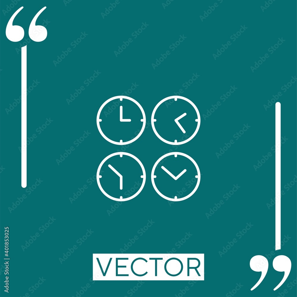 Aufkleber time vector icon linear icon. editable stroked line