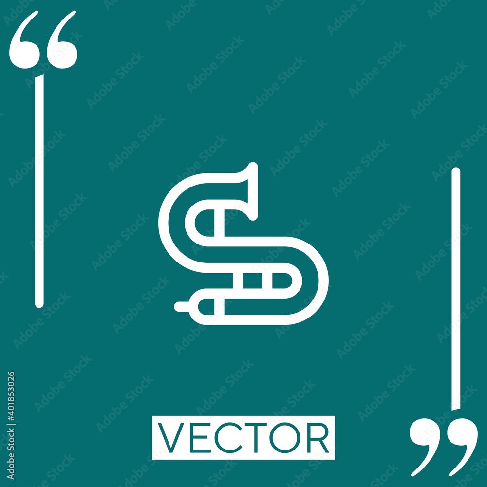 Poster trombone vector icon linear icon. editable stroked line