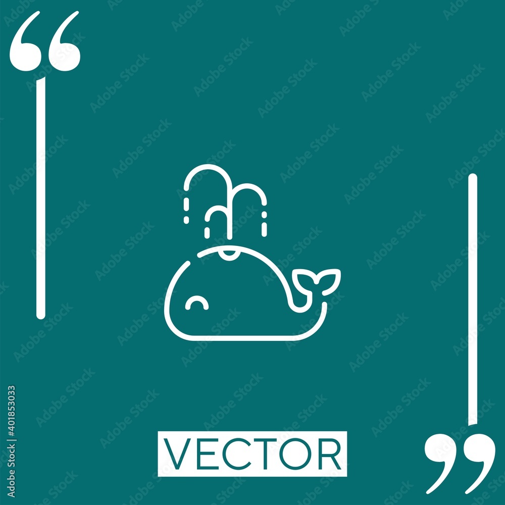 Poster whale vector icon linear icon. editable stroked line