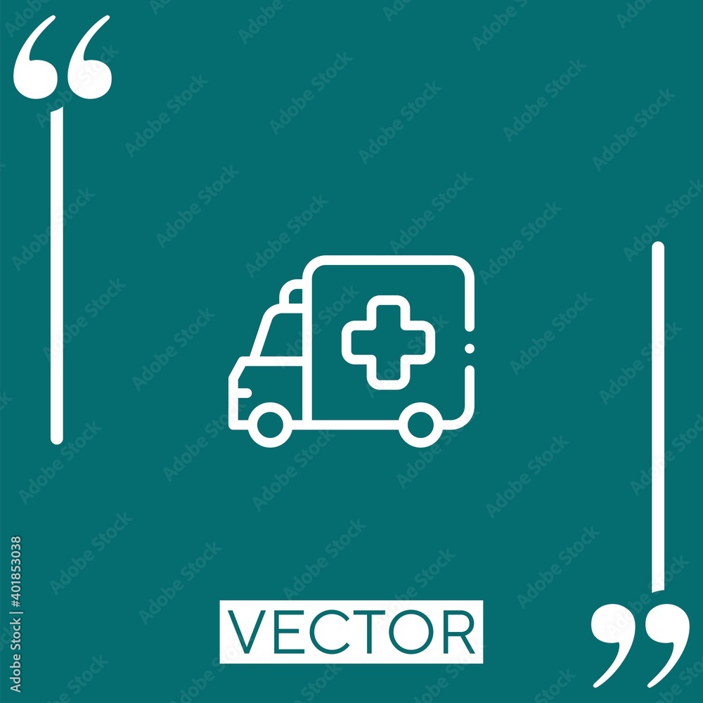 Poster ambulance vector icon linear icon. editable stroked line