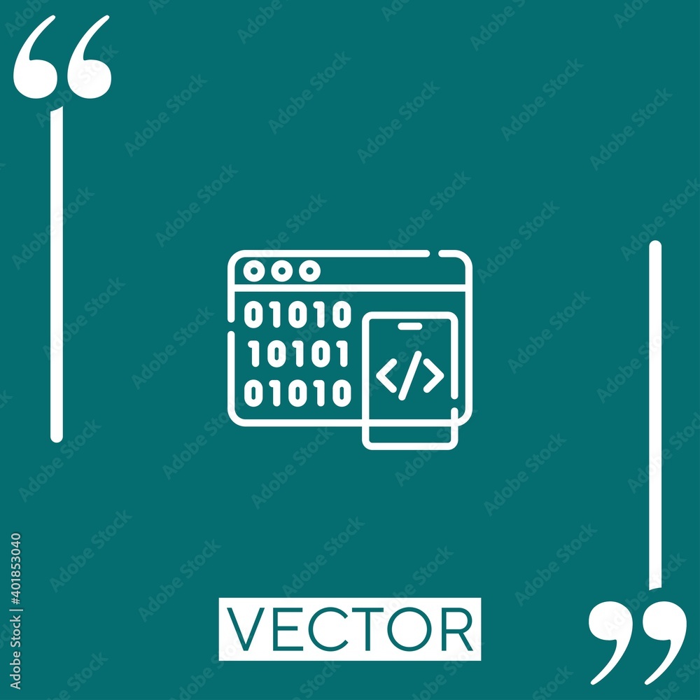 Poster app development vector icon linear icon. editable stroked line