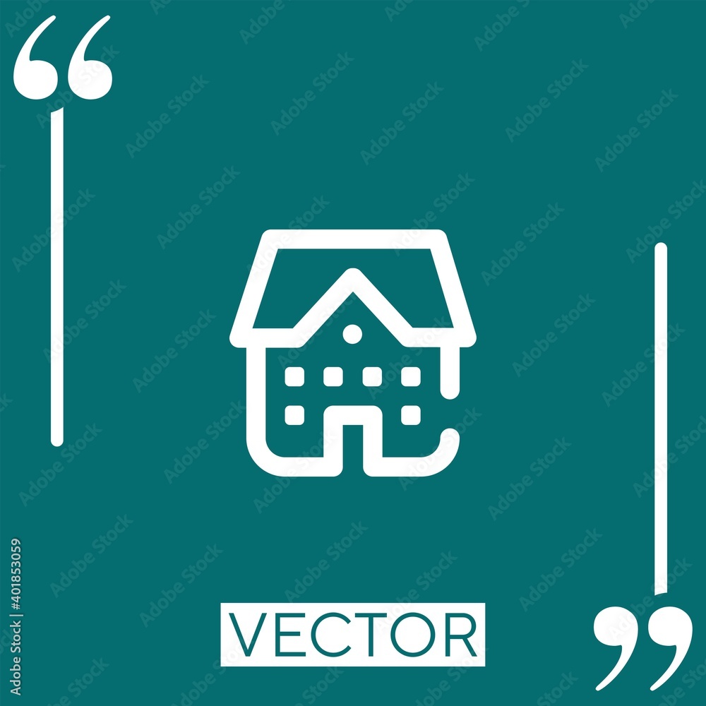 Poster building linear icon. editable stroke line