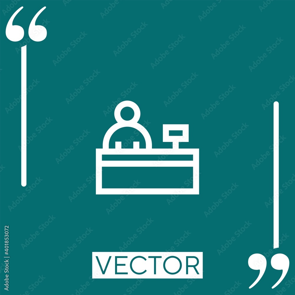 Poster cashier vector icon linear icon. editable stroked line