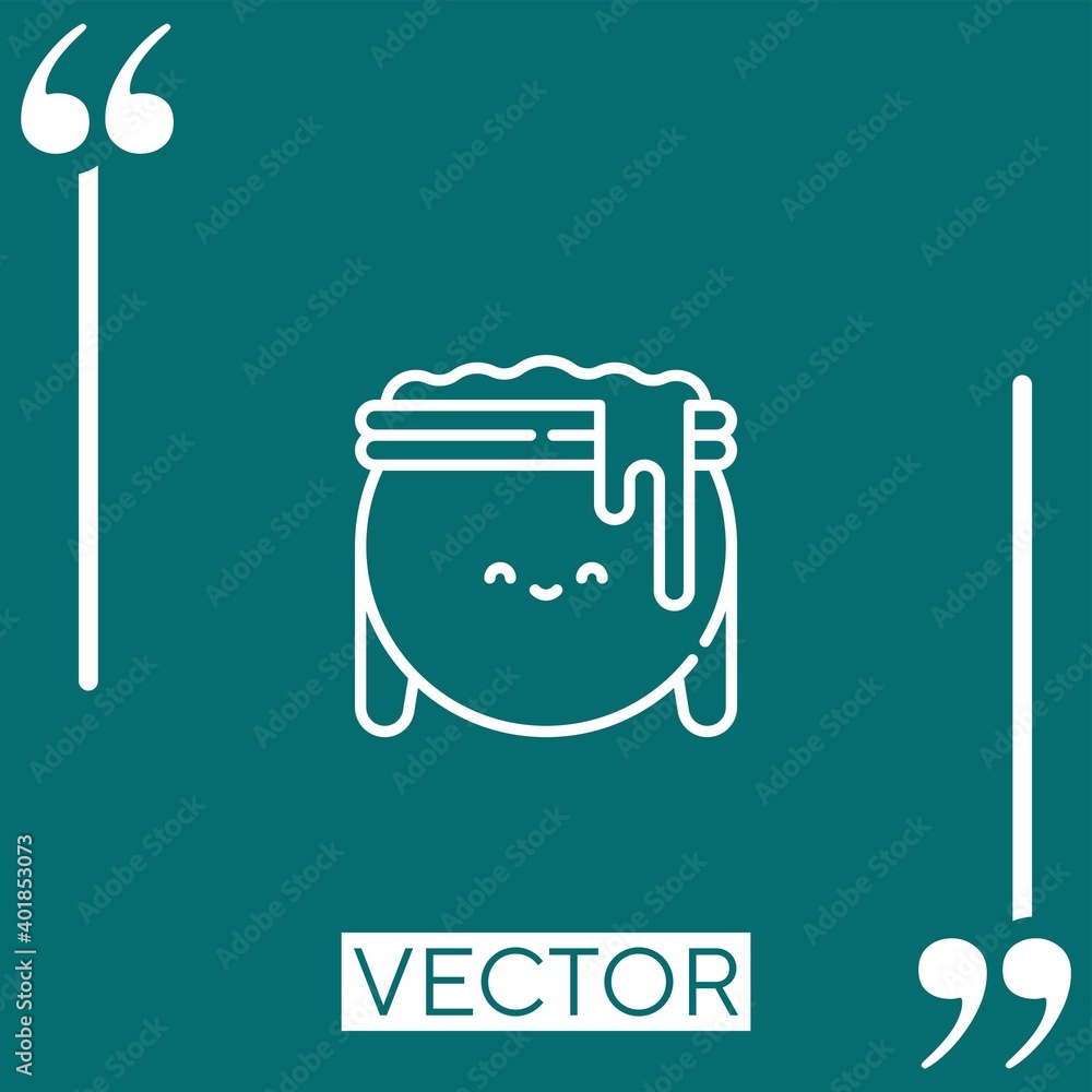 Poster cauldron vector icon linear icon. editable stroked line