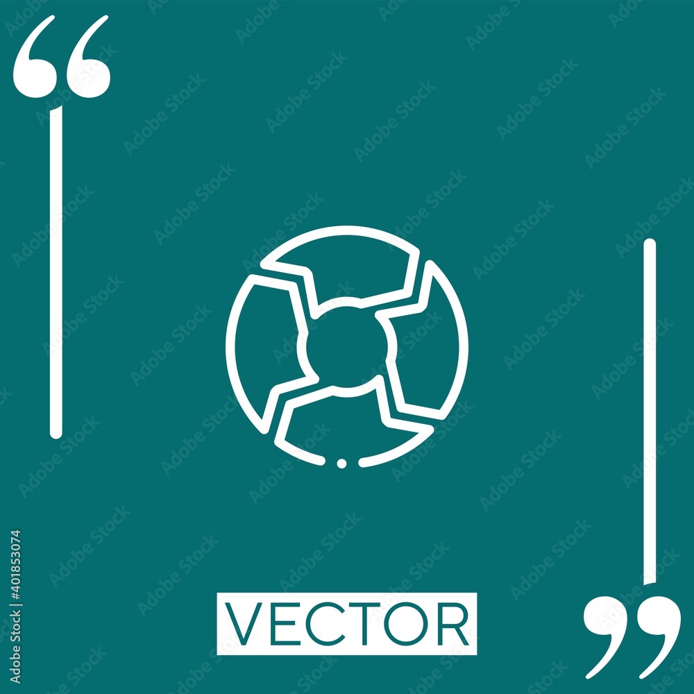 Poster circular chart vector icon linear icon. editable stroked line