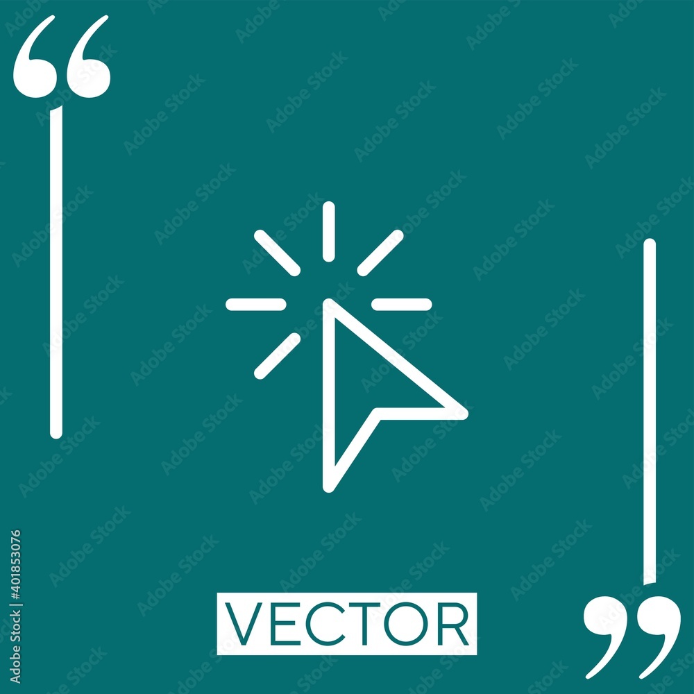 Poster click vector icon linear icon. editable stroked line