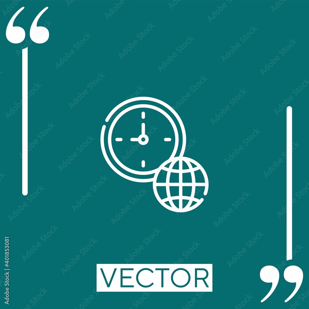 Poster clock vector icon linear icon. editable stroked line