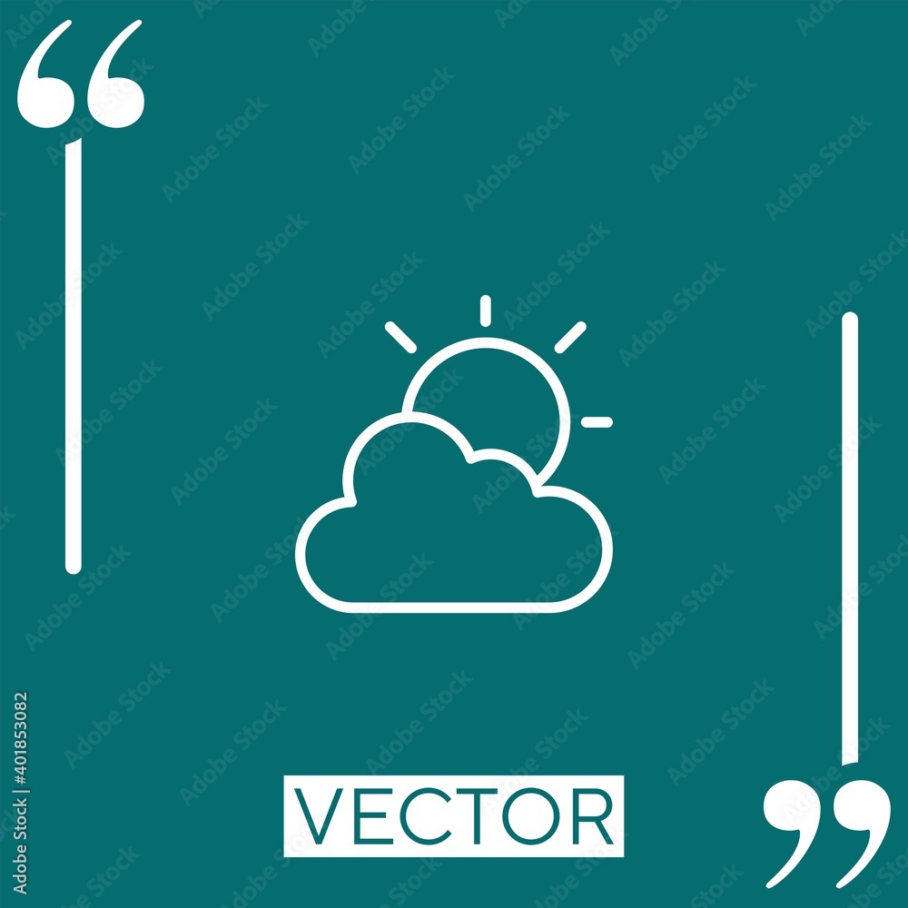 Poster cloudy vector icon linear icon. editable stroked line